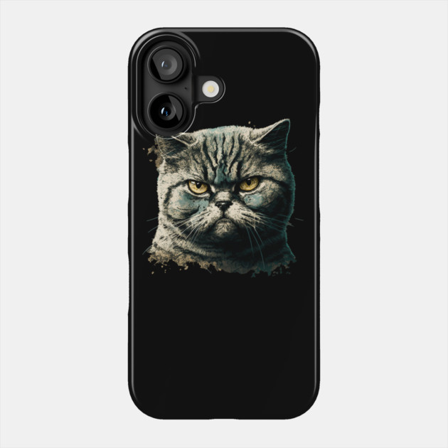 Funny Annyoyed Cat Face, Love Cats Phone Case by logiamerch