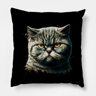 Funny Annyoyed Cat Face, Love Cats Pillow