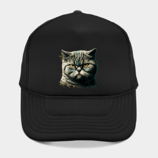 Funny Annyoyed Cat Face, Love Cats Hat