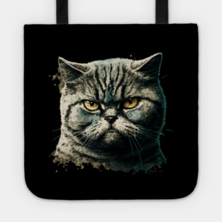 Funny Annyoyed Cat Face, Love Cats Tote