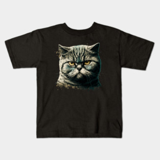 Funny Annyoyed Cat Face, Love Cats Kids T-Shirt