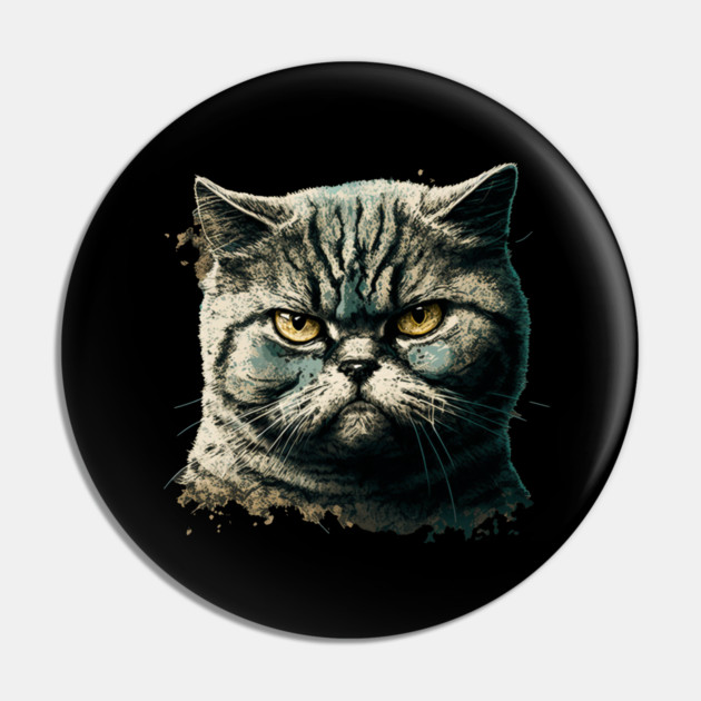 Funny Annyoyed Cat Face, Love Cats Pin by logiamerch