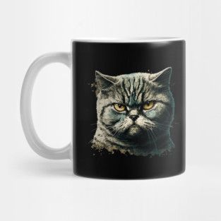 Funny Annyoyed Cat Face, Love Cats Mug