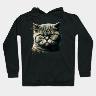 Funny Annyoyed Cat Face, Love Cats Hoodie