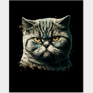 Funny Annyoyed Cat Face, Love Cats Posters and Art