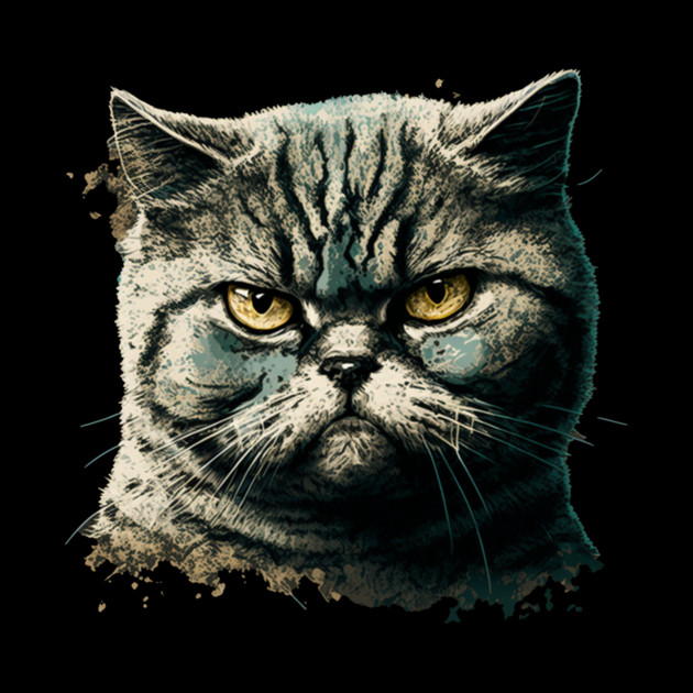 Funny Annyoyed Cat Face, Love Cats by logiamerch