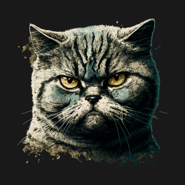 Funny Annyoyed Cat Face, Love Cats by logiamerch