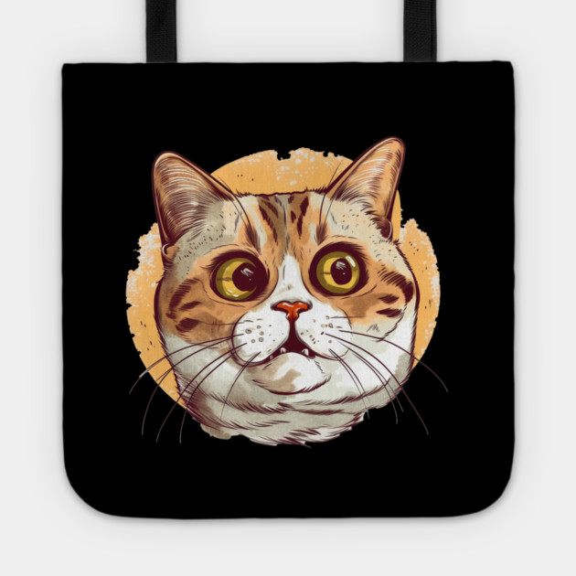 Funny Cat Face, Love Cats Tote by logiamerch
