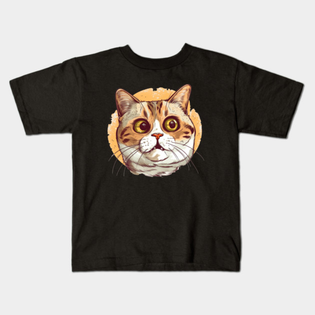 Funny Cat Face, Love Cats Kids T-Shirt by logiamerch