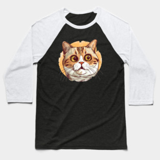 Funny Cat Face, Love Cats Baseball T-Shirt