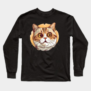 Funny Cat Face, Love Cats Long Sleeve T-Shirt