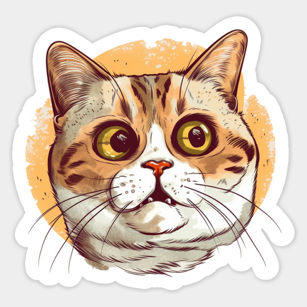 Funny Cat Face, Love Cats Sticker by logiamerch