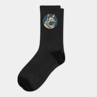 German Shepherd Minimal Style, Love Dogs Socks