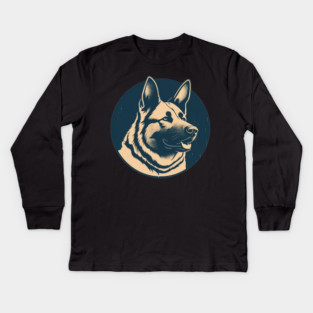 German Shepherd Minimal Style, Love Dogs Kids Long Sleeve T-Shirt