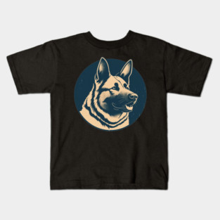 German Shepherd Minimal Style, Love Dogs Kids T-Shirt