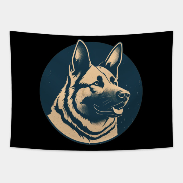 German Shepherd Minimal Style, Love Dogs Tapestry by logiamerch
