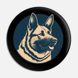 German Shepherd Minimal Style, Love Dogs Pin