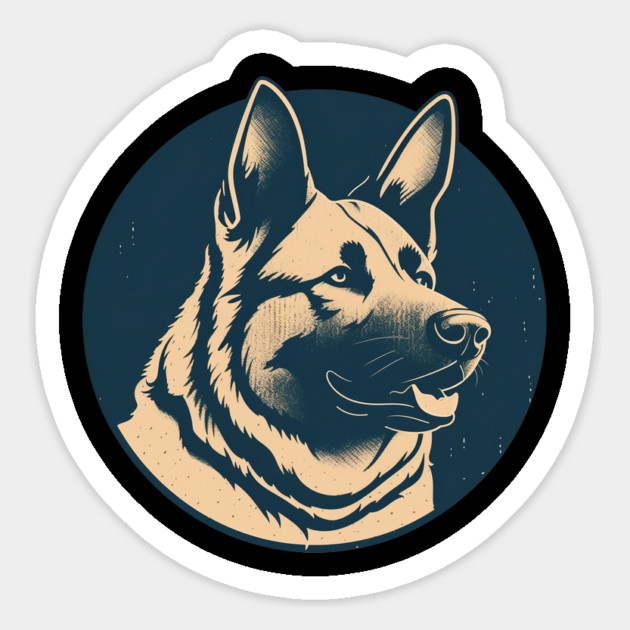German Shepherd Minimal Style, Love Dogs Magnet by logiamerch