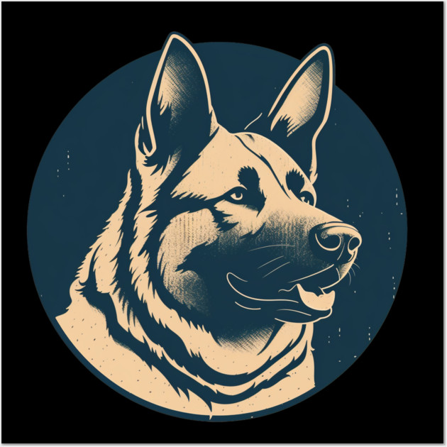 German Shepherd Minimal Style, Love Dogs Wall Art by logiamerch