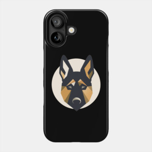German Shepherd Minimal Geometric Style, Love Dogs Phone Case