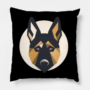 German Shepherd Minimal Geometric Style, Love Dogs Pillow