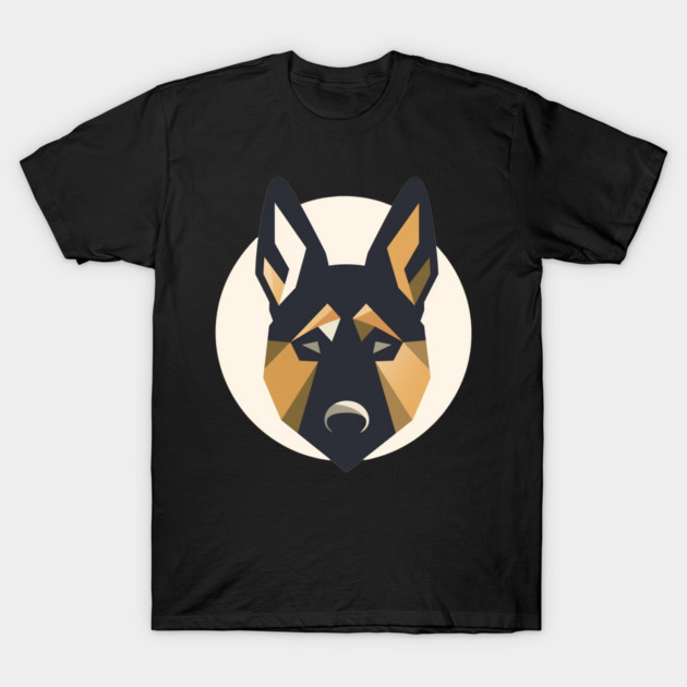 German Shepherd Minimal Geometric Style, Love Dogs T-Shirt by logiamerch