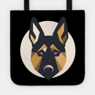 German Shepherd Minimal Geometric Style, Love Dogs Tote