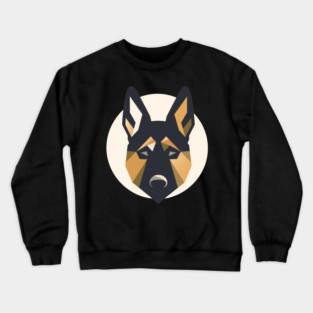 German Shepherd Minimal Geometric Style, Love Dogs Crewneck Sweatshirt