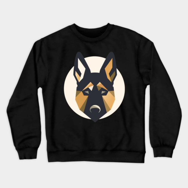 German Shepherd Minimal Geometric Style, Love Dogs Crewneck Sweatshirt by logiamerch