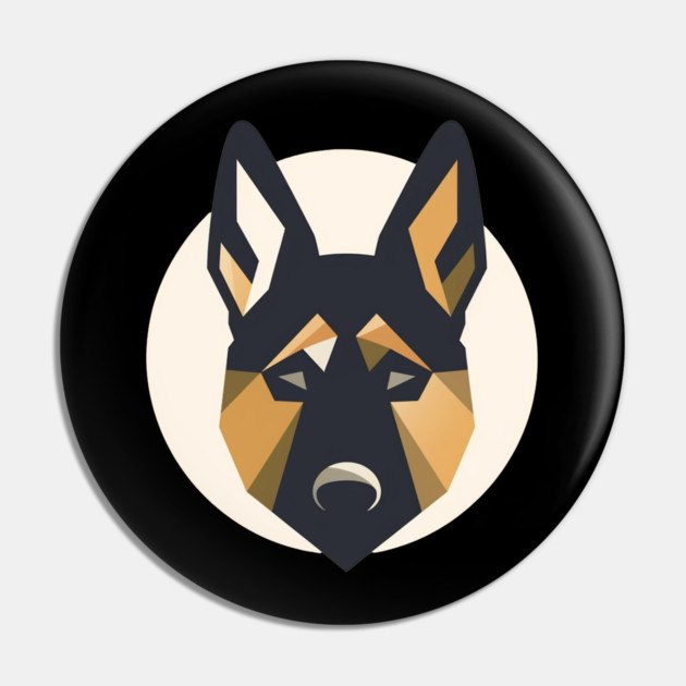 German Shepherd Minimal Geometric Style, Love Dogs Pin by logiamerch