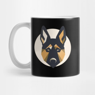 German Shepherd Minimal Geometric Style, Love Dogs Mug