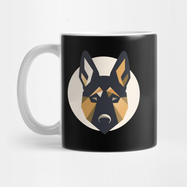 German Shepherd Minimal Geometric Style, Love Dogs by logiamerch
