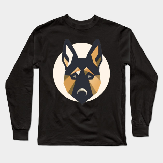 German Shepherd Minimal Geometric Style, Love Dogs Long Sleeve T-Shirt by logiamerch