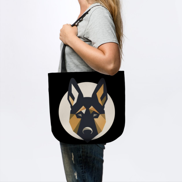 German Shepherd Minimal Geometric Style, Love Dogs by logiamerch