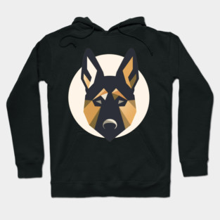 German Shepherd Minimal Geometric Style, Love Dogs Hoodie