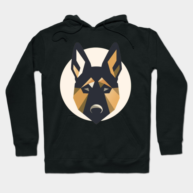German Shepherd Minimal Geometric Style, Love Dogs Hoodie by logiamerch