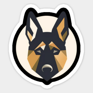 German Shepherd Minimal Geometric Style, Love Dogs Magnet