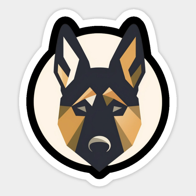 German Shepherd Minimal Geometric Style, Love Dogs Magnet by logiamerch