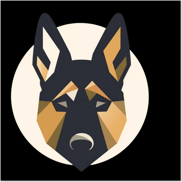 German Shepherd Minimal Geometric Style, Love Dogs Wall Art by logiamerch