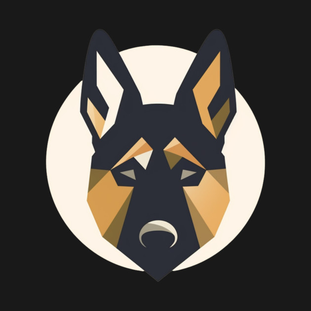 German Shepherd Minimal Geometric Style, Love Dogs by logiamerch