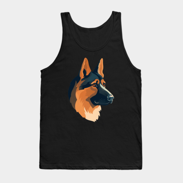 German Shepherd Minimal Style, Love Dogs Tank Top by logiamerch