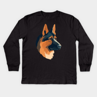 German Shepherd Minimal Style, Love Dogs Kids Long Sleeve T-Shirt