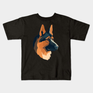 German Shepherd Minimal Style, Love Dogs Kids T-Shirt