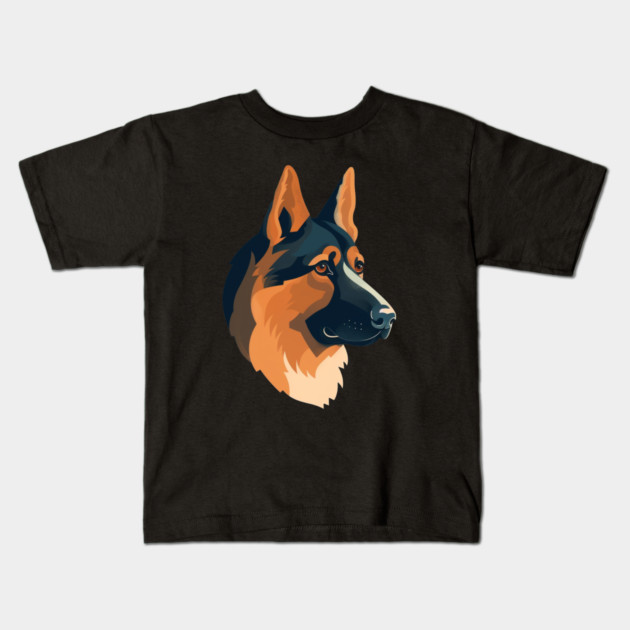 German Shepherd Minimal Style, Love Dogs Kids T-Shirt by logiamerch