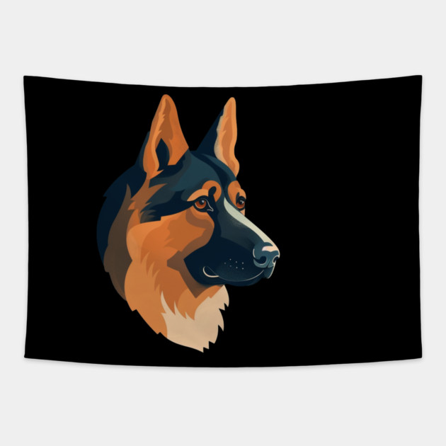 German Shepherd Minimal Style, Love Dogs Tapestry by logiamerch
