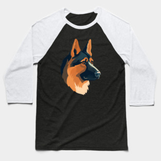 German Shepherd Minimal Style, Love Dogs Baseball T-Shirt