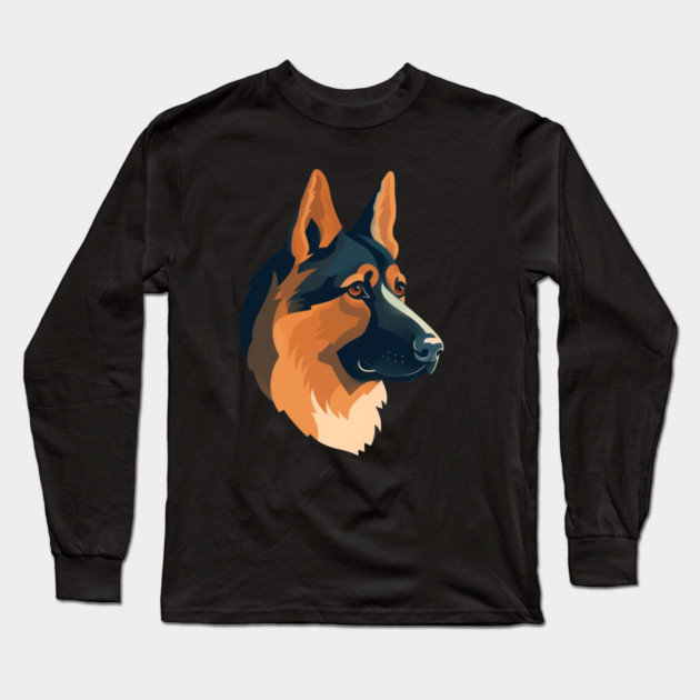 German Shepherd Minimal Style, Love Dogs Long Sleeve T-Shirt by logiamerch
