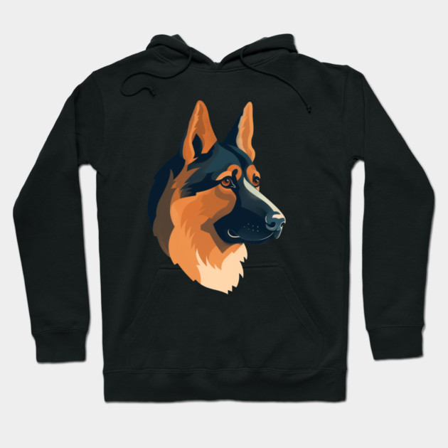 German Shepherd Minimal Style, Love Dogs Hoodie by logiamerch