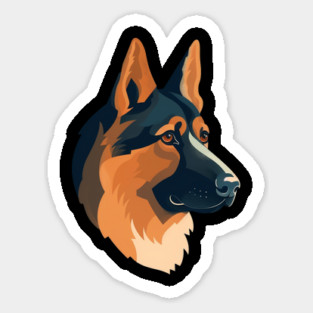 German Shepherd Minimal Style, Love Dogs Magnet