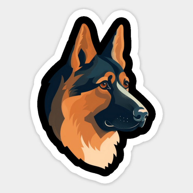 German Shepherd Minimal Style, Love Dogs Magnet by logiamerch